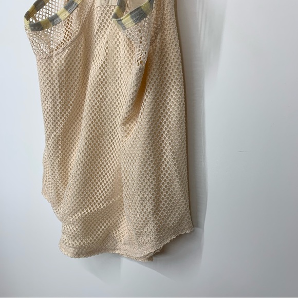 Free People Movement Mesh Layer Cream Yellow Gray T-Back Muscle Tank Top Nwot Sm - Picture 10 of 15